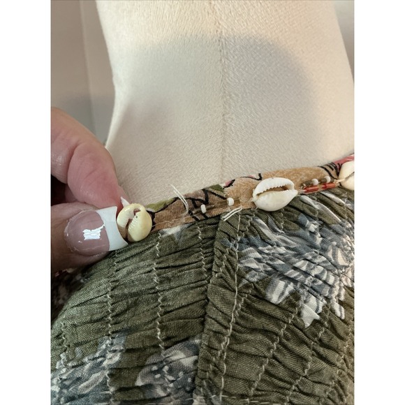 Vintage‎ Faith Smocked Tank Dress Boho Hippie Beach Multi Print XL - Picture 11 of 16